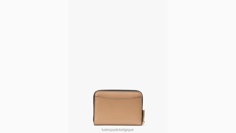 porte-cartes zippé Morgan à couleurs contrastées Kate Spade femmes accessoires D8288451 café moka multi