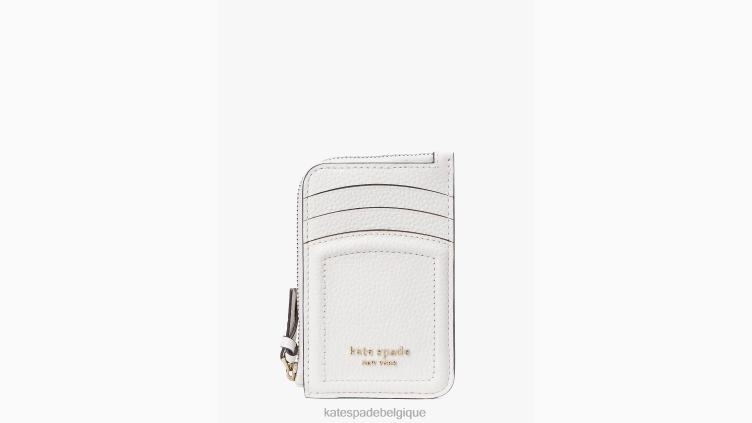 porte-cartes zippé à nœud Kate Spade femmes accessoires D8288467 crème