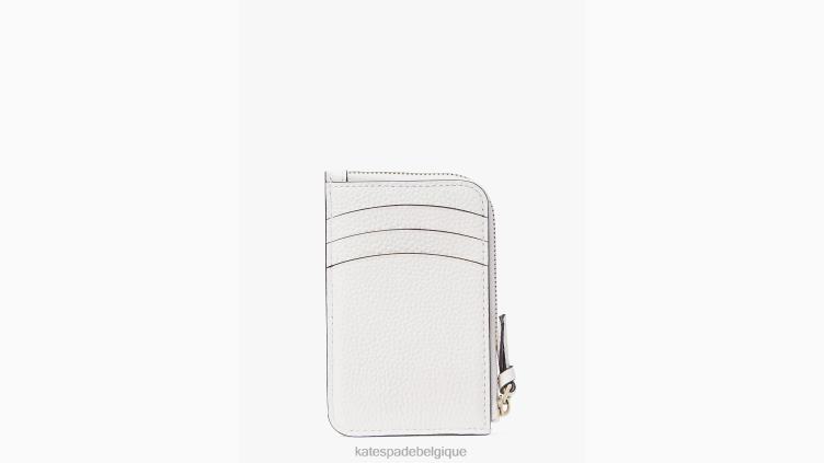 porte-cartes zippé à nœud Kate Spade femmes accessoires D8288467 crème