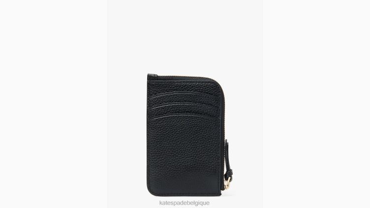 porte-cartes zippé à nœud Kate Spade femmes accessoires D8288468 noir