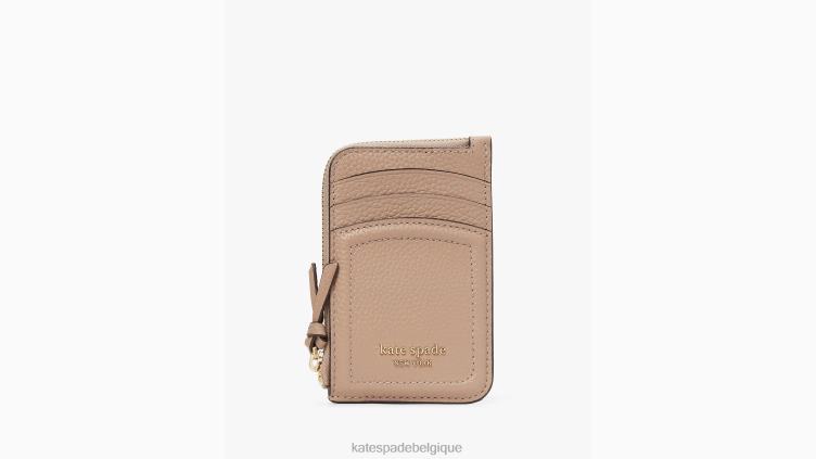porte-cartes zippé à nœud Kate Spade femmes accessoires D8288469 papier kraft