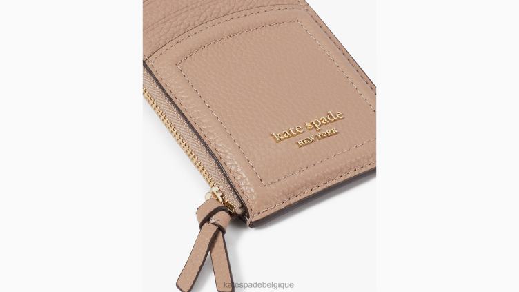 porte-cartes zippé à nœud Kate Spade femmes accessoires D8288469 papier kraft