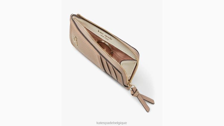 porte-cartes zippé à nœud Kate Spade femmes accessoires D8288469 papier kraft