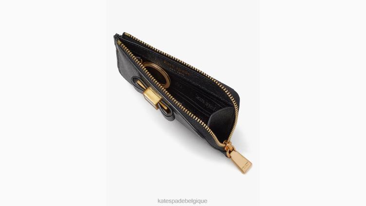 porte-cartes zippé orné d'un nœud morgan Kate Spade femmes accessoires D8288461 noir