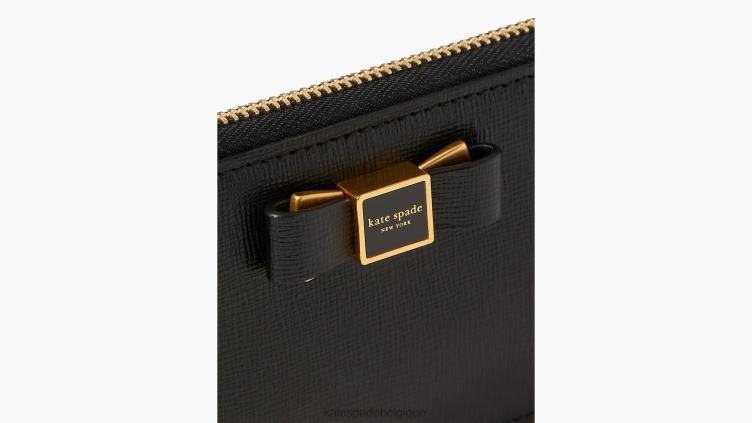 porte-cartes zippé orné d'un nœud morgan Kate Spade femmes accessoires D8288461 noir