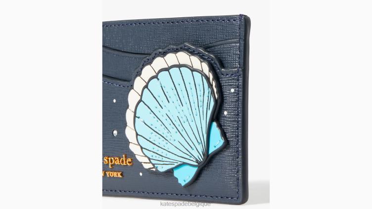 qu'est-ce que le porte-cartes orné d'une coquille Kate Spade femmes accessoires D8288342 blazer bleu multicolore