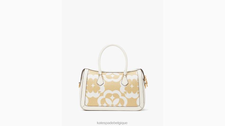 Cartable moyen Gramercy en raphia à monogramme floral Kate Spade femmes accessoires D8288326 crème multi