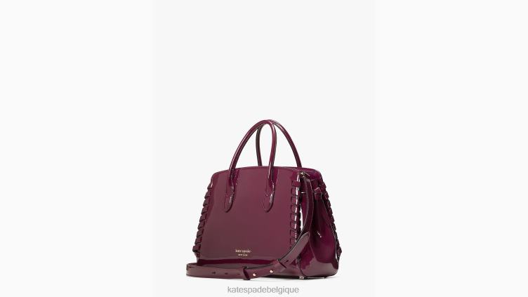 Cartable moyen en cuir verni à surpiqûres Knott Kate Spade femmes accessoires D8288332 Perséphone violet