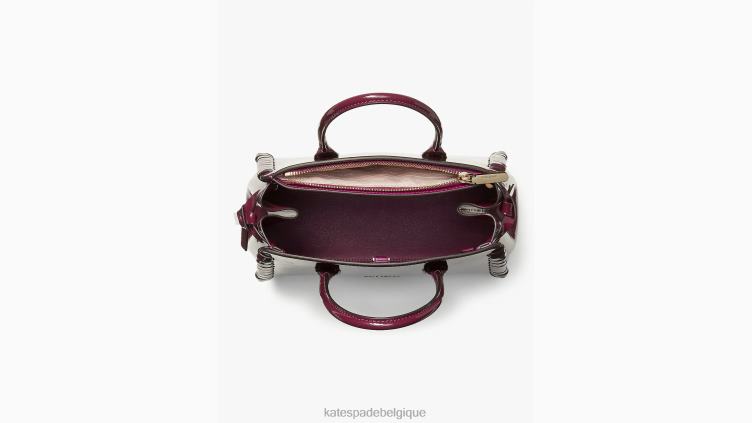 Cartable moyen en cuir verni à surpiqûres Knott Kate Spade femmes accessoires D8288332 Perséphone violet