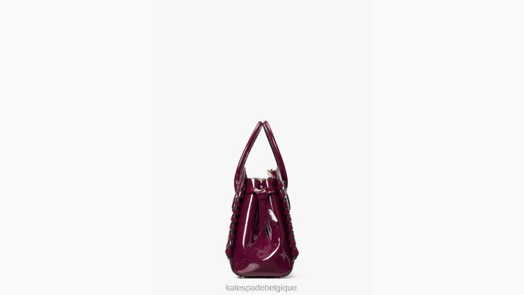 Cartable moyen en cuir verni à surpiqûres Knott Kate Spade femmes accessoires D8288332 Perséphone violet