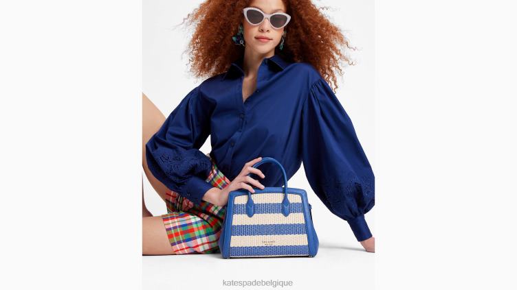 cartable moyen à rayures nouées Kate Spade femmes accessoires D8288159 classique bleu multi