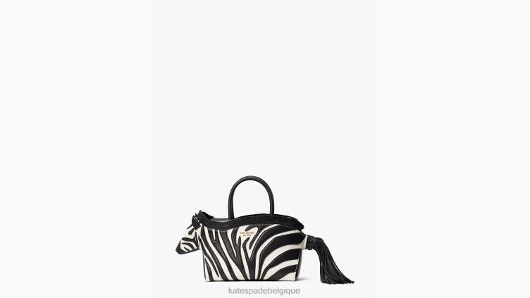 cartable ziggy en cuir lisse 3d zèbre Kate Spade femmes accessoires D8288340 noir multicolore
