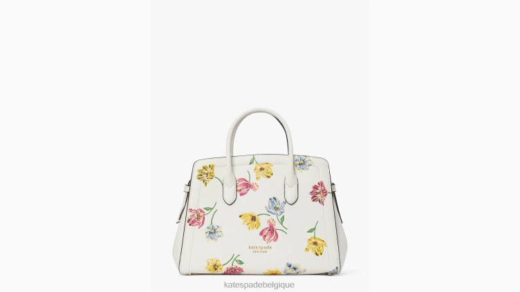 sac à main moyen à motif tulipe gaufré Knott Kate Spade femmes accessoires D8288170 crème multi