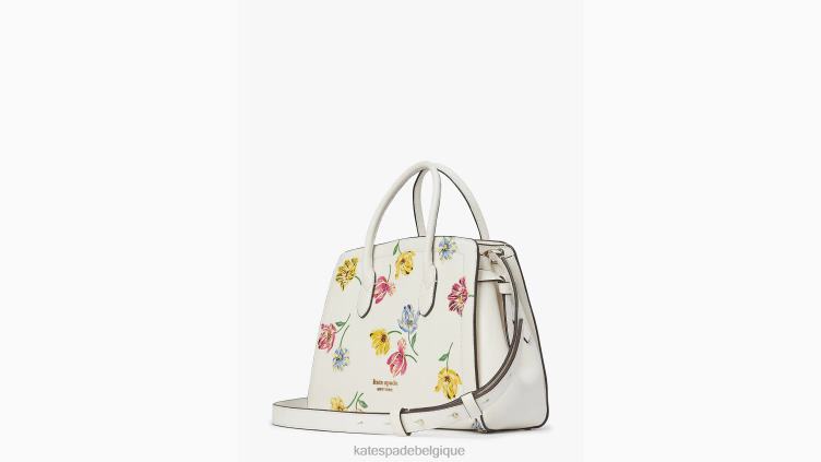 sac à main moyen à motif tulipe gaufré Knott Kate Spade femmes accessoires D8288170 crème multi