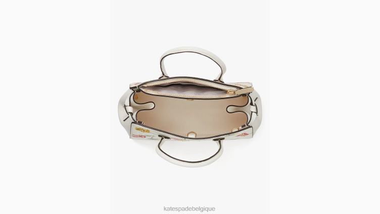 sac à main moyen à motif tulipe gaufré Knott Kate Spade femmes accessoires D8288170 crème multi