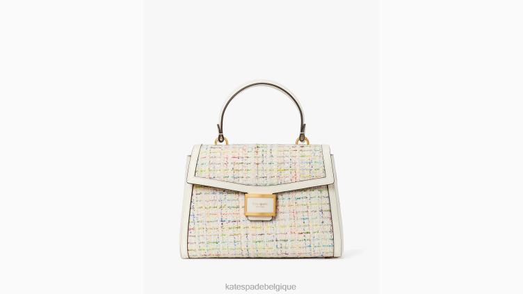sac à poignée moyenne en tweed katy Kate Spade femmes accessoires D828848 crème multi