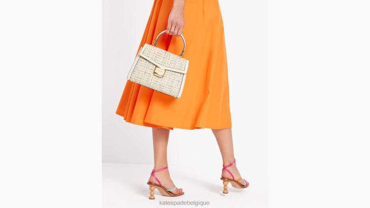 sac à poignée moyenne en tweed katy Kate Spade femmes accessoires D828848 crème multi