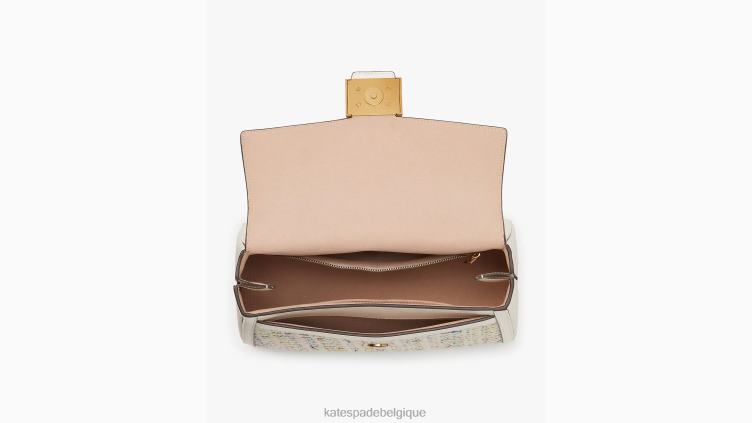 sac à poignée moyenne en tweed katy Kate Spade femmes accessoires D828848 crème multi