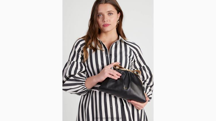 pochette à cadre en forme d'arc Kate Spade femmes accessoires D8288161 noir
