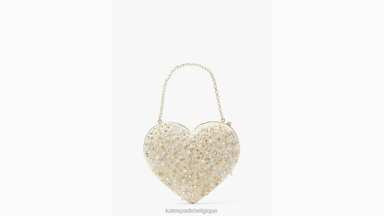 pochette de mariée ornée d'un cœur en 3D Kate Spade femmes accessoires D8288228 multi