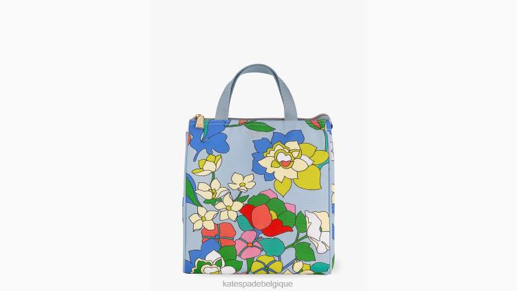 sac à lunch parterre de fleurs Kate Spade femmes accessoires D82881350 bleu multicolore