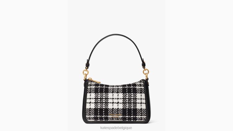 Sac à bandoulière convertible de taille moyenne en jacquard à carreaux Hudson Posh Kate Spade femmes accessoires D8288328 noir multicolore