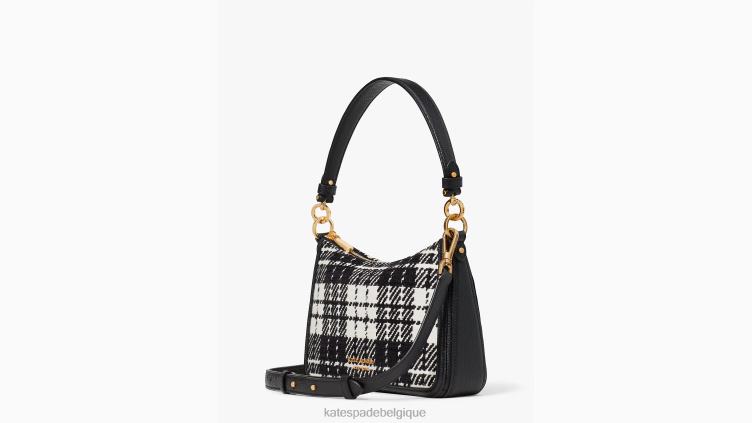 Sac à bandoulière convertible de taille moyenne en jacquard à carreaux Hudson Posh Kate Spade femmes accessoires D8288328 noir multicolore
