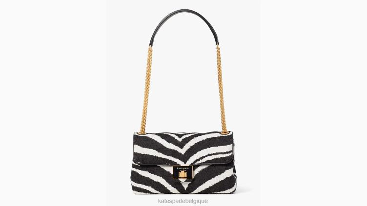 Sac porté épaule convertible de taille moyenne en jacquard boucle zébré Evelyn Kate Spade femmes accessoires D8288330 noir multicolore
