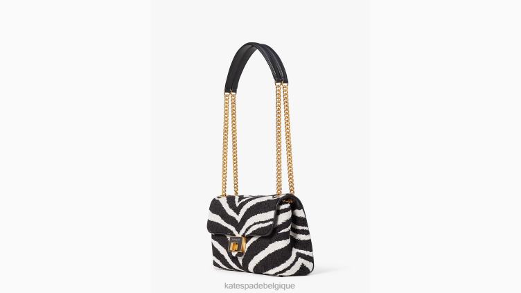 Sac porté épaule convertible de taille moyenne en jacquard boucle zébré Evelyn Kate Spade femmes accessoires D8288330 noir multicolore