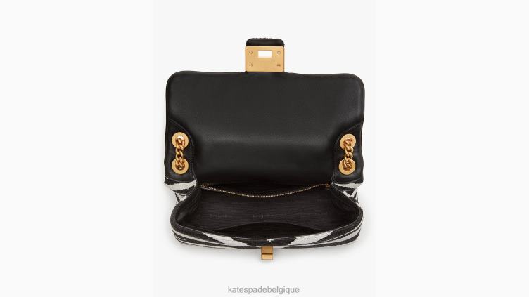 Sac porté épaule convertible de taille moyenne en jacquard boucle zébré Evelyn Kate Spade femmes accessoires D8288330 noir multicolore