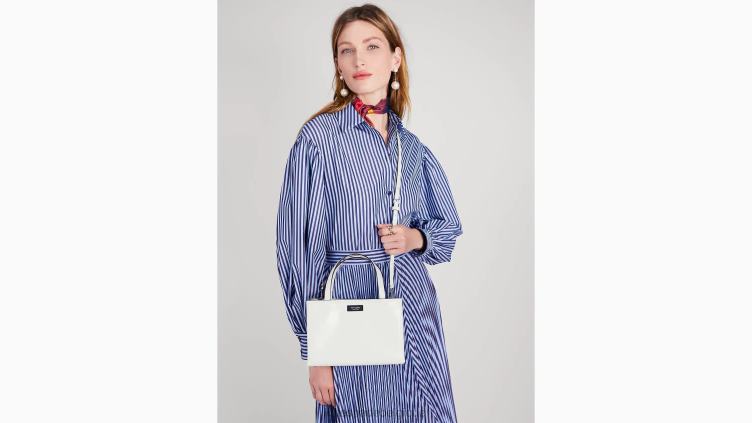 petit cabas sam icon en cuir Kate Spade femmes accessoires D8288219 vrai blanc
