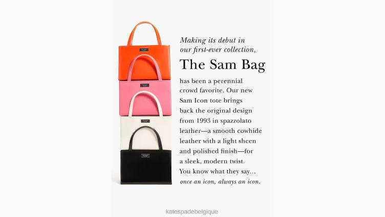 petit cabas sam icon en cuir Kate Spade femmes accessoires D8288219 vrai blanc