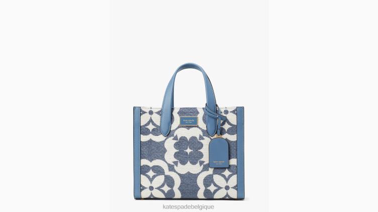 petit fourre-tout en chenille manhattan à monogramme fleuri Kate Spade femmes accessoires D8288266 manta bleu multi