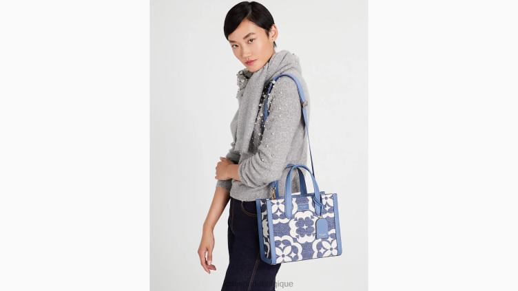 petit fourre-tout en chenille manhattan à monogramme fleuri Kate Spade femmes accessoires D8288266 manta bleu multi