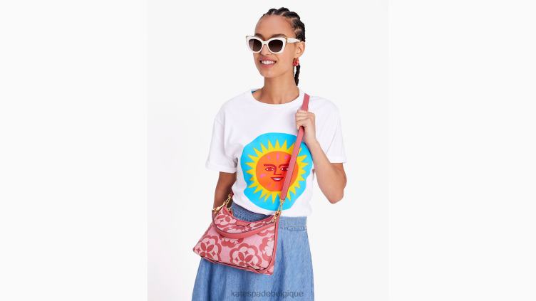 petit sac porté épaule Reece à monogramme fleuri Kate Spade femmes accessoires D828845 confiture de framboises multi