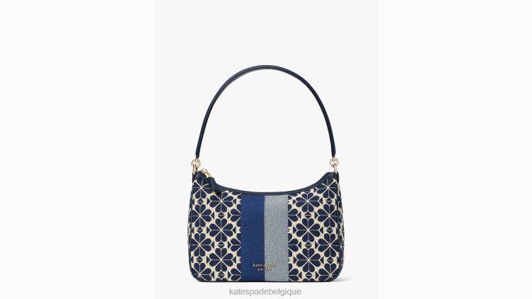 petit sac porté épaule transformable sam à rayures et jacquard fleuri Kate Spade femmes accessoires D8288270 bleu multicolore