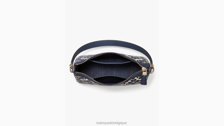 petit sac porté épaule transformable sam à rayures et jacquard fleuri Kate Spade femmes accessoires D8288270 bleu multicolore