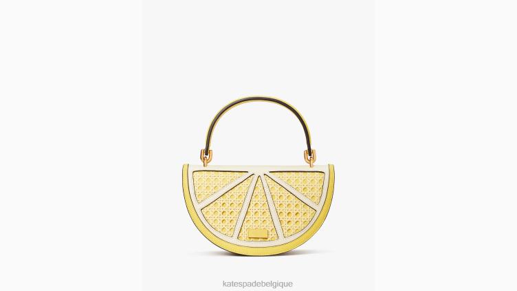 sac à bandoulière 3D en osier goutte de citron Kate Spade femmes accessoires D828897 pissenlit jaune multi