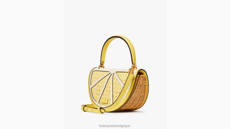 sac à bandoulière 3D en osier goutte de citron Kate Spade femmes accessoires D828897 pissenlit jaune multi