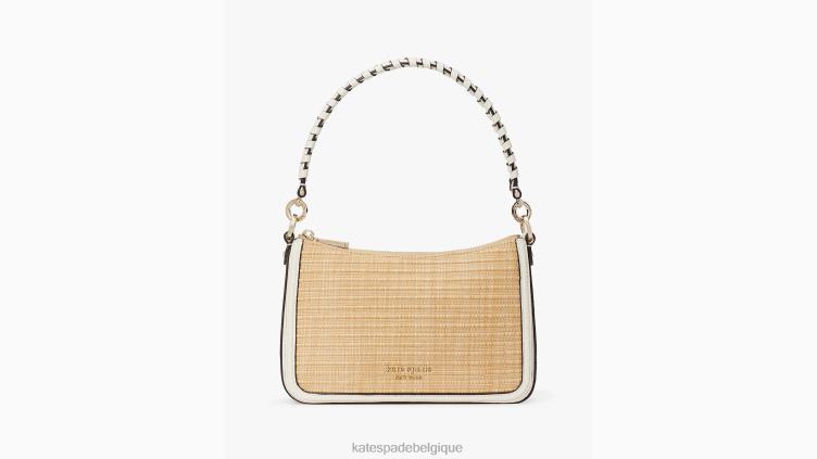 sac à bandoulière convertible moyen en paille Hudson Kate Spade femmes accessoires D828828 crème multi