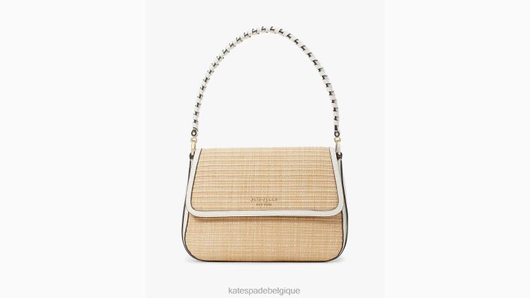 sac à bandoulière convertible moyen en paille hudson Kate Spade femmes accessoires D828826 crème multi