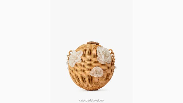 sac à bandoulière de lanterne de bouquet de mariée en osier Kate Spade femmes accessoires D8288301 naturel multi