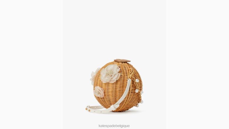 sac à bandoulière de lanterne de bouquet de mariée en osier Kate Spade femmes accessoires D8288301 naturel multi