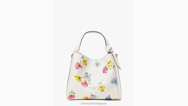 sac à bandoulière moyen à motif tulipe Knott gaufré Kate Spade femmes accessoires D828876 crème multi