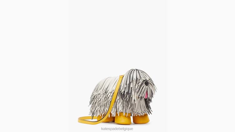 sac à bandoulière pour chien 3D à franges showdog Kate Spade femmes accessoires D828866 crème multi