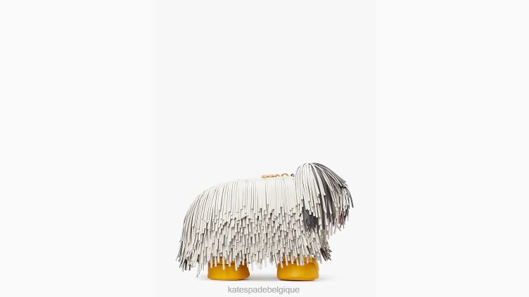 sac à bandoulière pour chien 3D à franges showdog Kate Spade femmes accessoires D828866 crème multi