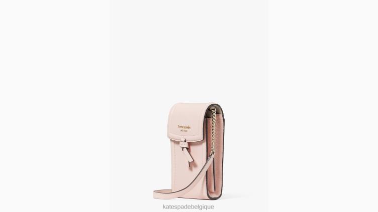 sac à bandoulière pour téléphone noeud nord sud Kate Spade femmes accessoires D8288103 mochi rose