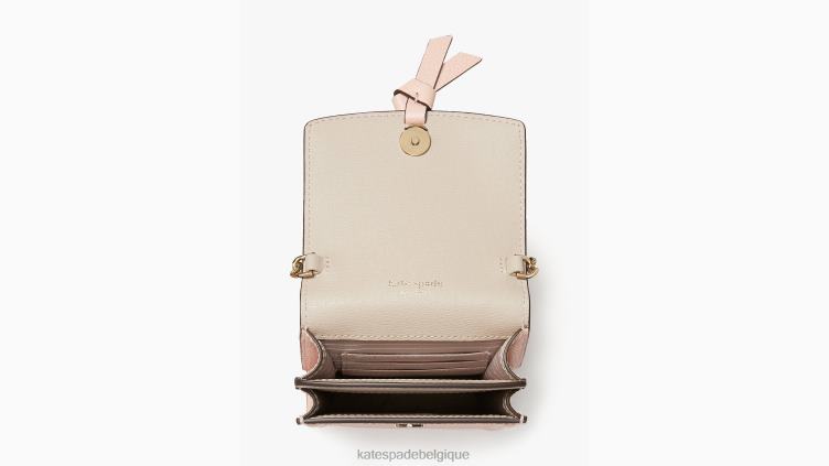 sac à bandoulière pour téléphone noeud nord sud Kate Spade femmes accessoires D8288103 mochi rose