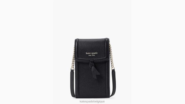 sac à bandoulière pour téléphone noeud nord sud Kate Spade femmes accessoires D8288104 noir