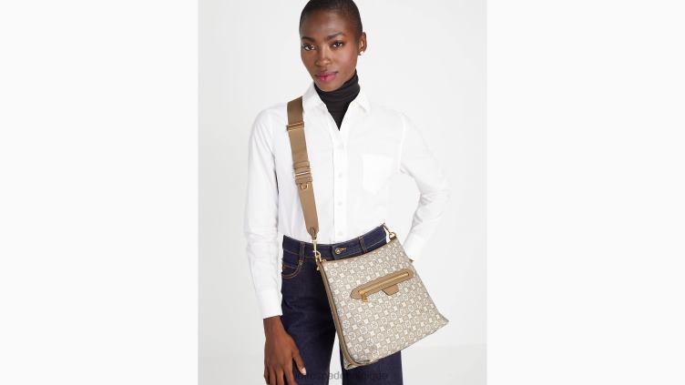 sac messager moyen en toile enduite à fleurs Kate Spade femmes accessoires D8288155 naturel multi